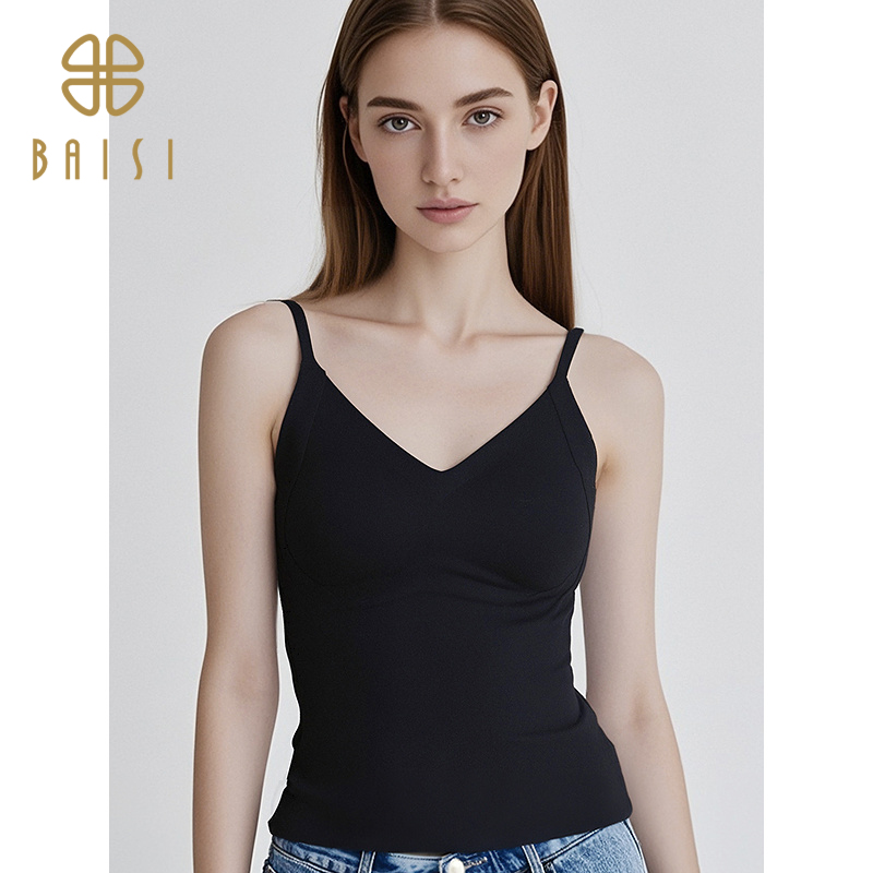 气质吊带背心女带胸垫内搭2025新款遮副乳防走光无袖打底上衣