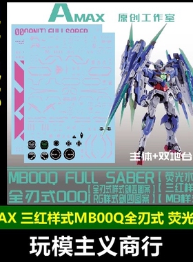 包邮 AMAX 1/100 MB 00Q 全刃式 水贴 地台水贴 三红样式荧光水贴