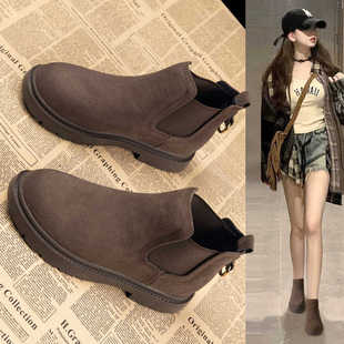 马丁靴靴子女女款女靴短靴2025新款厚底切尔西靴冬季冬天真皮女靴