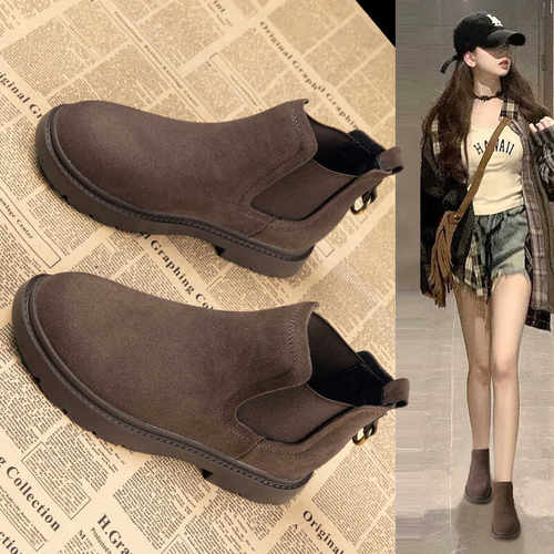 真皮~马丁靴女切尔西靴短靴牛皮