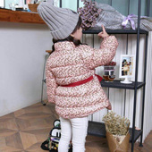 清仓女童加厚保暖棉衣韩版 棉袄外套 不规则裙摆小碎花上衣中小童装