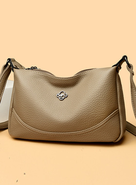 2025新款复古真皮女包中年妈妈款大容量单肩斜挎包女软皮背包通勤