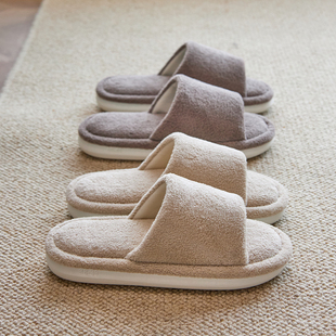 男士开口透气棉拖鞋家居室内木地板静音防滑不沾灰四季女家用春秋