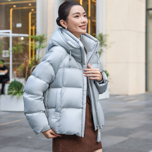 泡芙短款连帽加厚羽绒服女95白鸭绒2025秋冬新款小个子面包服外套