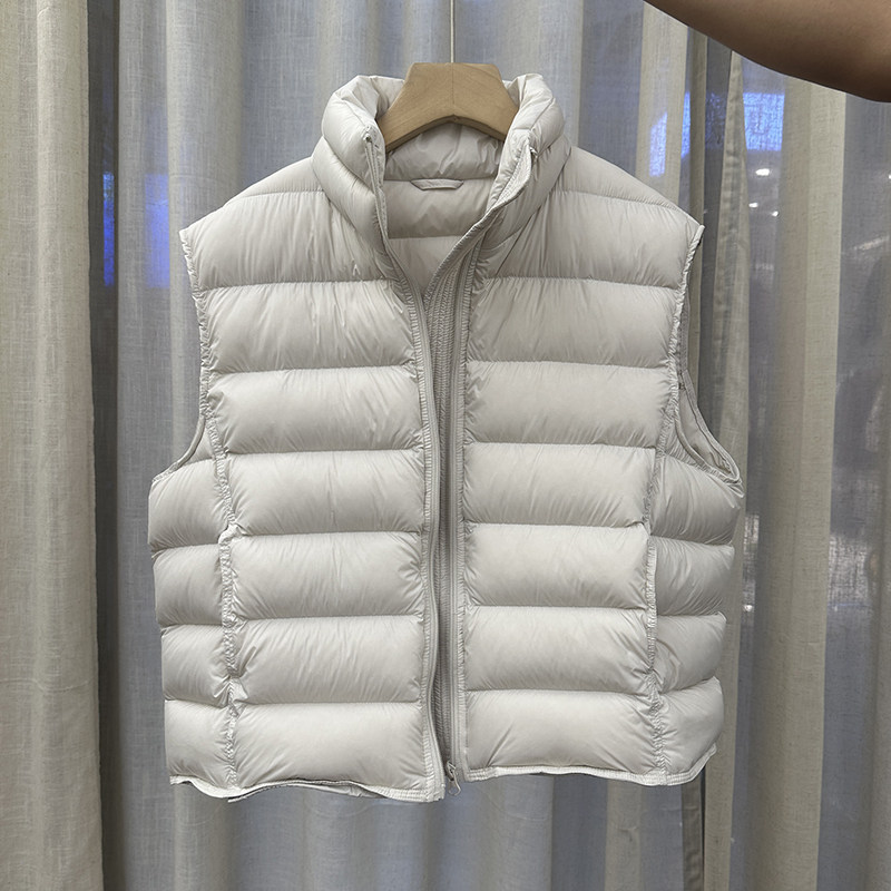 90%白鸭绒立领羽绒马甲女短款2025新款秋冬季宽松轻薄背心夹外套,女装/女士精品,羽绒服,淘宝优惠券,粉丝福利购,淘宝优惠卷