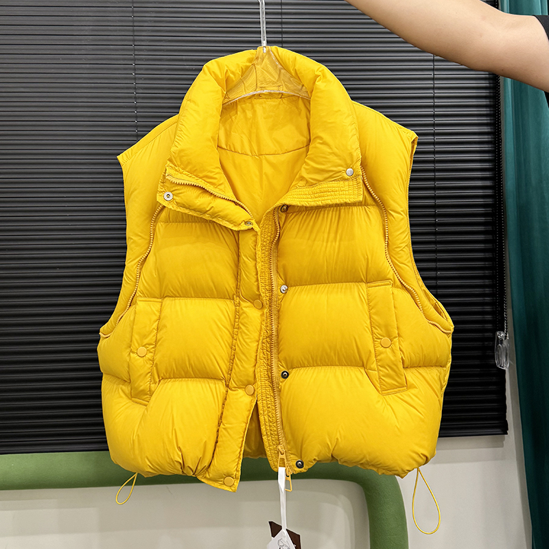 短款羽绒服马甲女外穿2025新款立领加厚磁吸扣冬保暖宽松外套背心