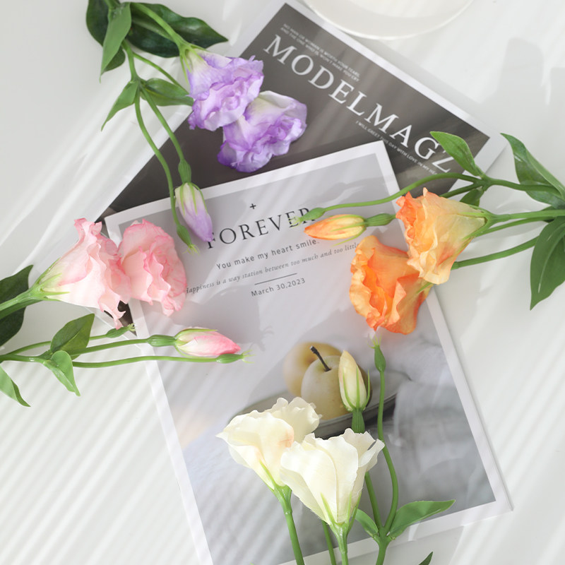 欧式轻奢桔梗仿真花高端假花花艺摆件花束插花居家客厅餐桌装饰品