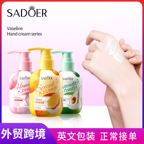 Full SADOER Peach VE Vaseline Hand Cream Anti drying Crack