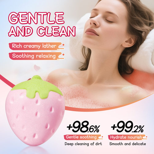 Full SADOER Strawberry Cleaning Fragrance Bath Salt Ball Cl