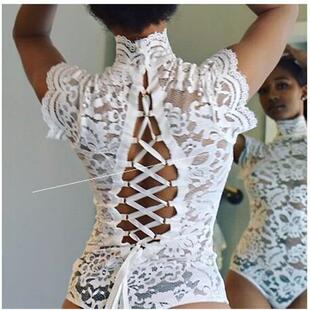 piece lingerie Sexy one temptation sexy lace halter pajamas