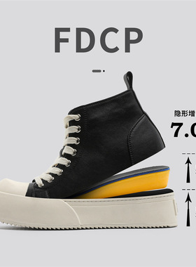 FDCP品牌巴黎英伦风高级感黑色通勤百搭复古大头鞋内增高