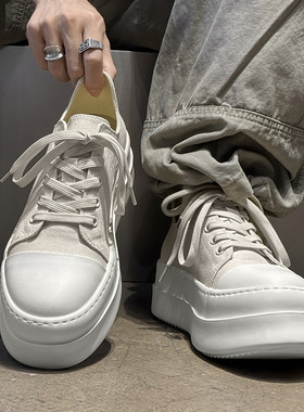 学院风休闲百搭板鞋男女同款复古极简情侣鞋白色 蓝色