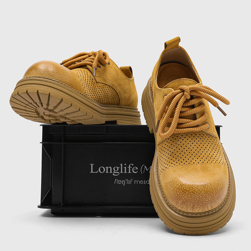 巴黎米奇德比鞋情侣百搭休闲皮鞋红队增高大头鞋低帮靴