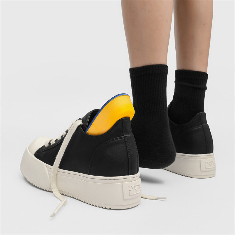 FDCP品牌大头德比鞋厚底休闲板鞋百搭通勤情侣内增高黑色