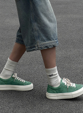 男鞋子潮鞋夏季小从反绒鞋男新款透气休闲板鞋绿色