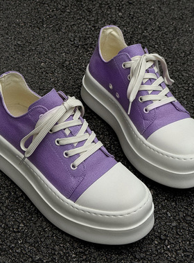 新款多色板鞋男女同款情侣鞋厚底增高男鞋休闲百搭鞋紫色