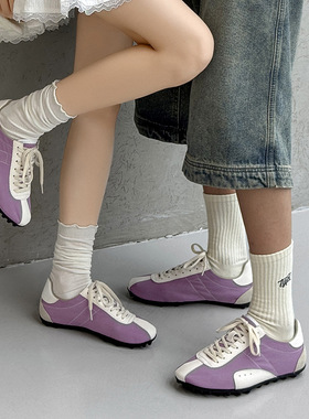 新款男女同款情侣休闲百搭乐福鞋紫色苹果绿