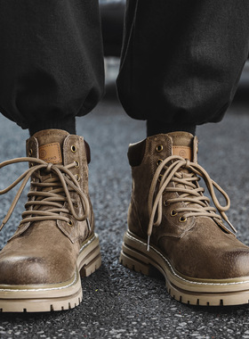 内马丁靴女厚底情侣款大黄靴机车户外工装短靴