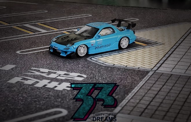 【展示】33静态自改模型 马自达 RX7 FD 风火轮 inno TW IG TLV