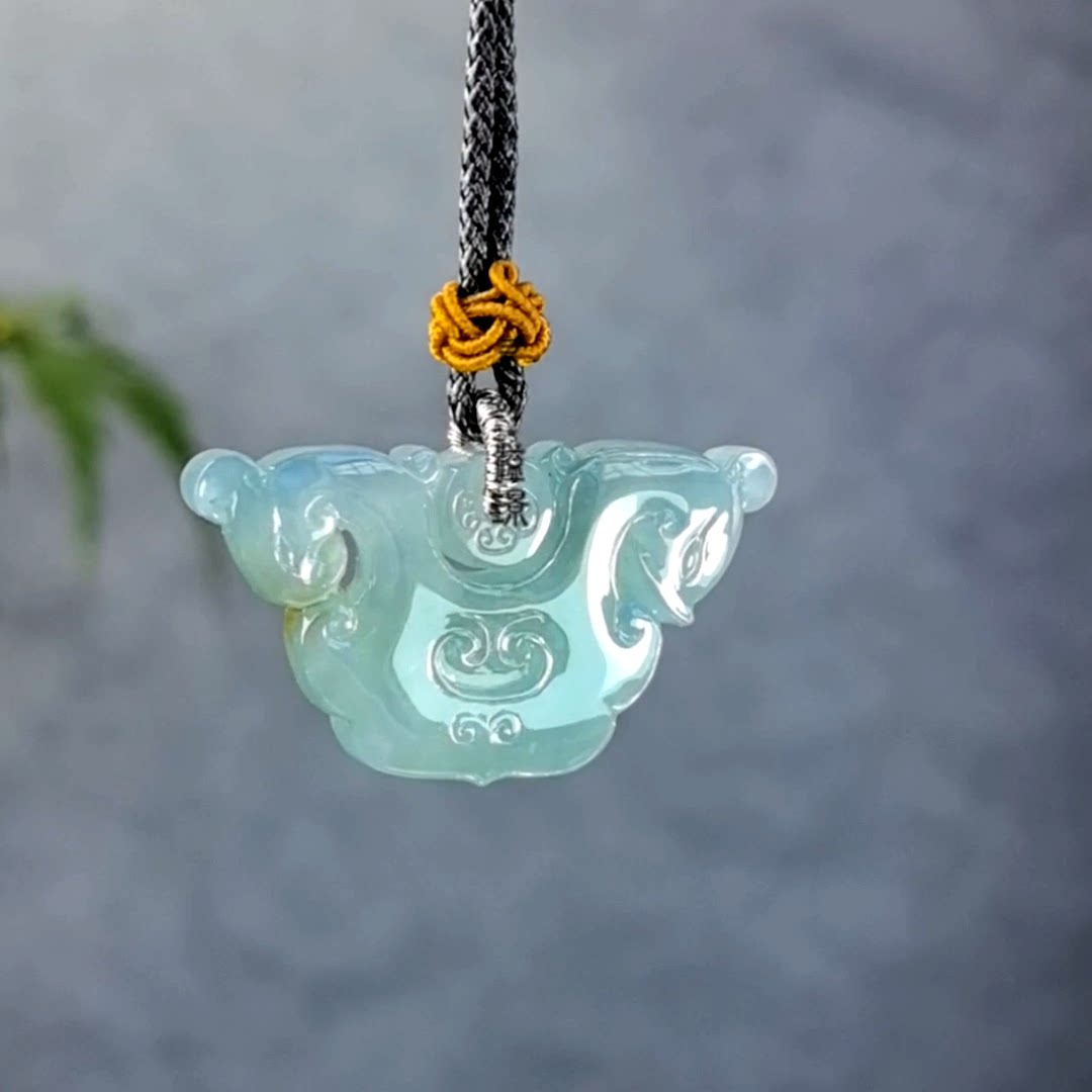 【如愿·龙凤佩】 国风兽纹龙凤呈祥冰种仿古牌缅甸翡翠a货吊坠