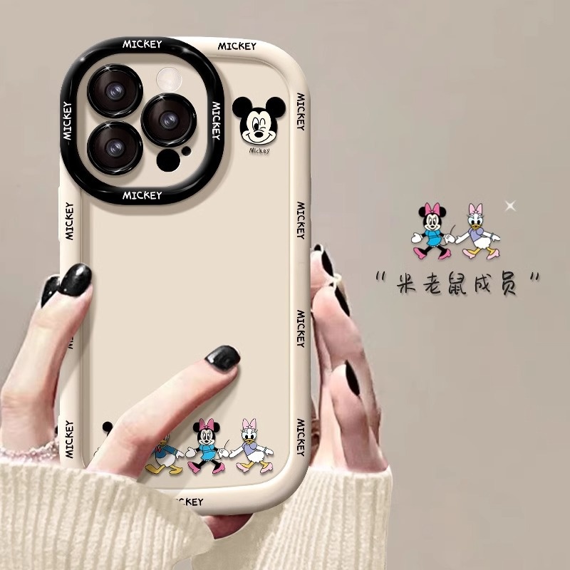 2025卡通米奇适用苹果16promax手机壳17全包iPhone14pro肤感泡芙
