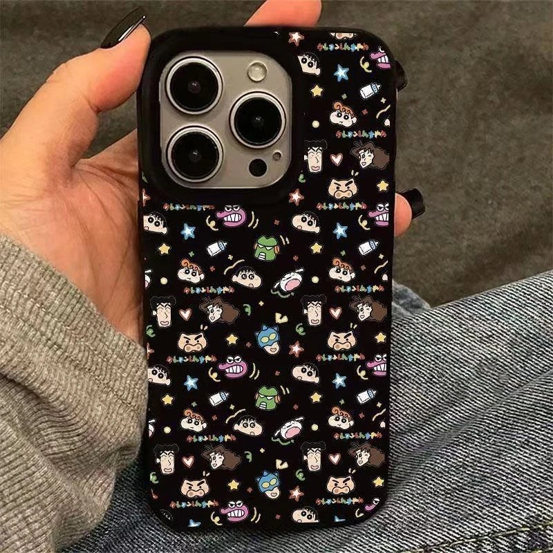 2025创意满屏蜡笔小新头像适用苹果17Promax手机壳IP16果冻15可爱