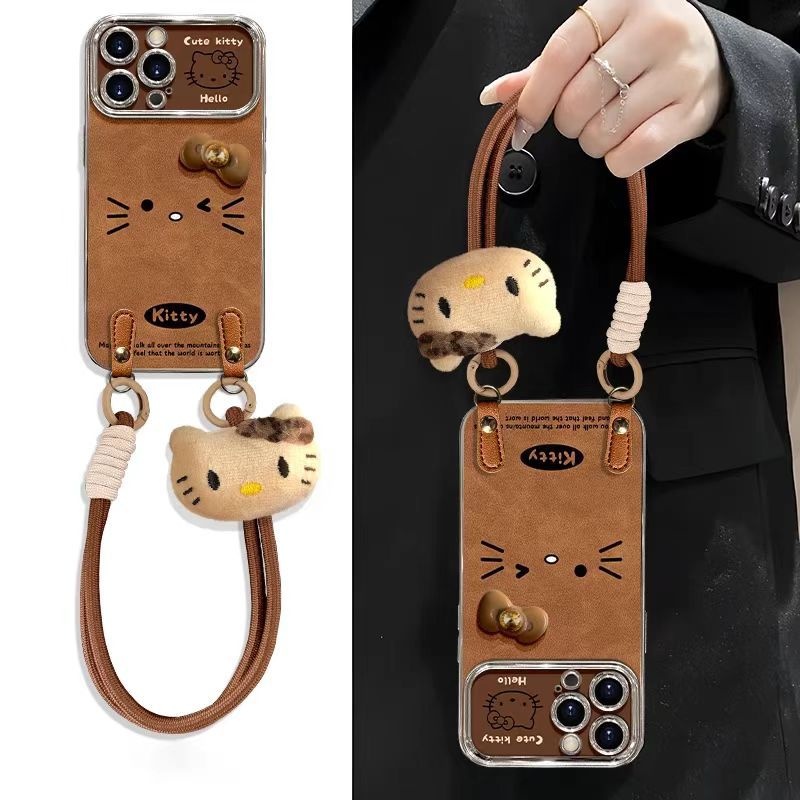 2025凯蒂秋冬挂绳款适用iPhone17promax苹果16/15pro手机壳华为