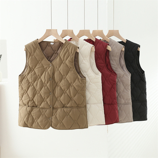 2025新款棉马甲女款冬季保暖背心坎肩立领妈妈休闲上衣中老年