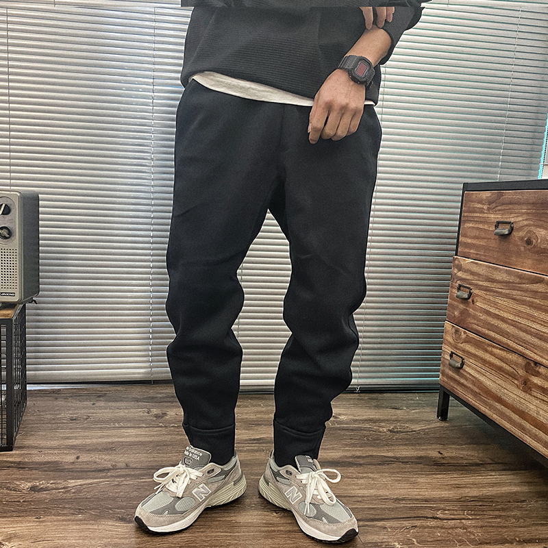 石头家秋冬加厚微弹长裤潮流暗黑系国潮运动裤宽松卫裤束脚休闲裤