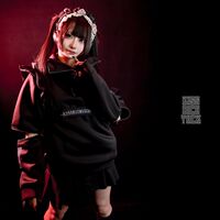 The Japanese single dark kry subculture maid, with an air-like lace wing apron and shoulder strap, is a versatile accessory in the style of "Lei Lei" thumbnail 5