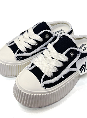 飞跃帆布松糕底鞋拖13079