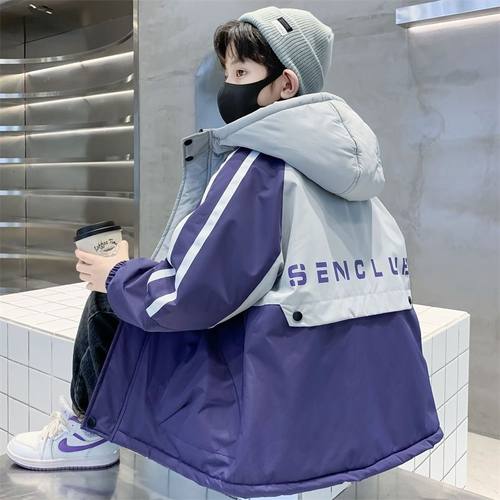 男童冬装外套2025新款冬季加绒加厚棉服中大童男孩秋冬款冲锋衣潮