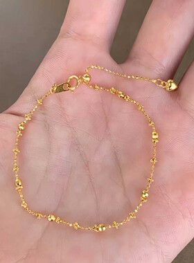 S925纯银18K金满天星十字花超闪镭射珠手链叠戴轻奢小众精致手饰