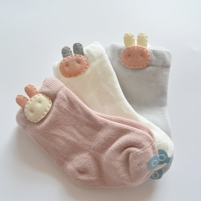 3双装宝宝婴儿袜子春夏纯棉短袜