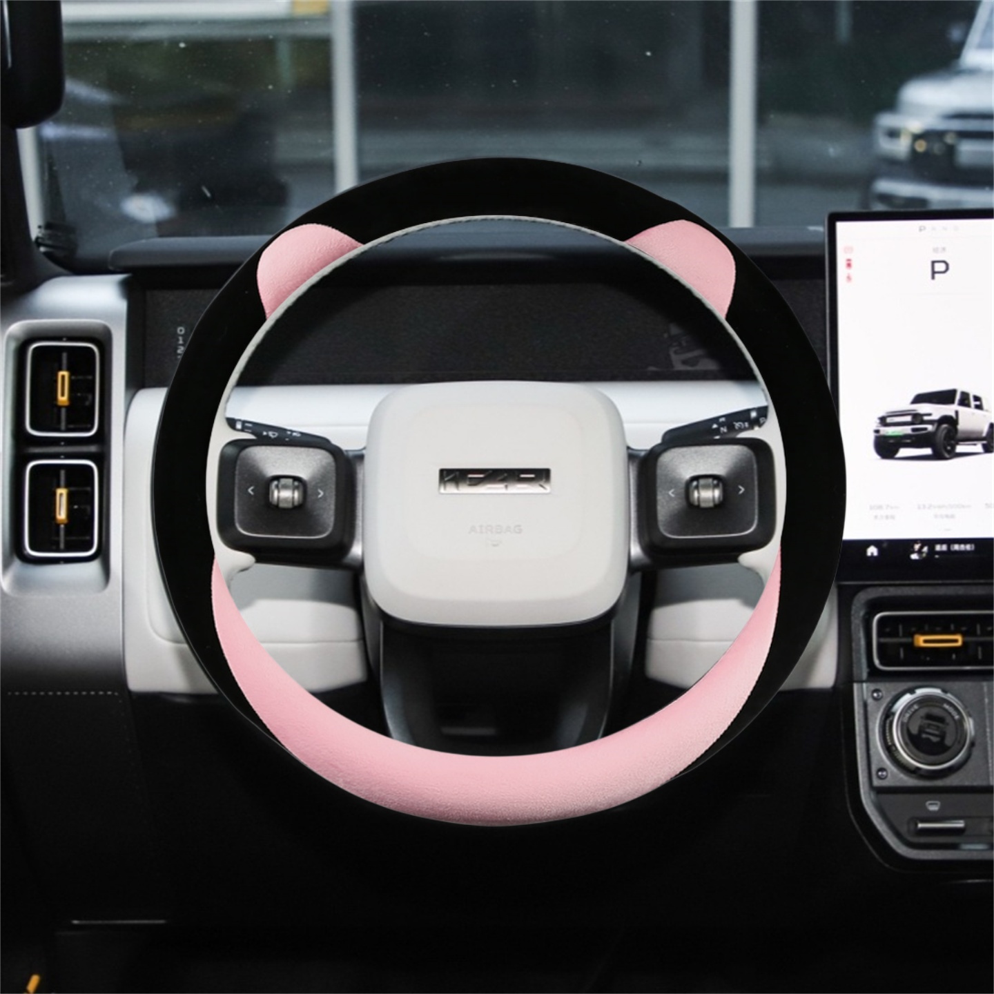 冬季毛绒保暖卡通方向盘套