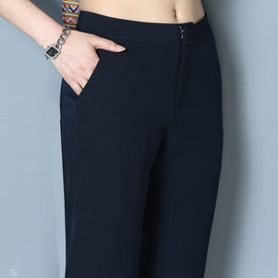 职业正装 直筒女裤 2023春秋休闲裤 藏青西装 烟管裤 女九分裤 女式 裤
