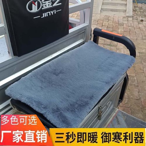 新款冬季顺丰快递座垫仿兔毛绒电动三轮车前坐垫海绵保暖防滑加厚