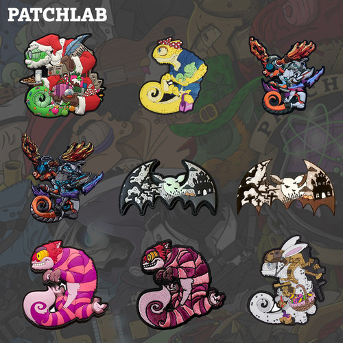 PATCHLAB德国进口大牌士气章麋猪魔术贴圣诞老人贴章蝙蝠补丁3D
