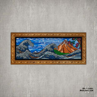 美国MXL GREAT WAVE AND MT FUJI PANORAMIC刺绣士气章背包补丁章