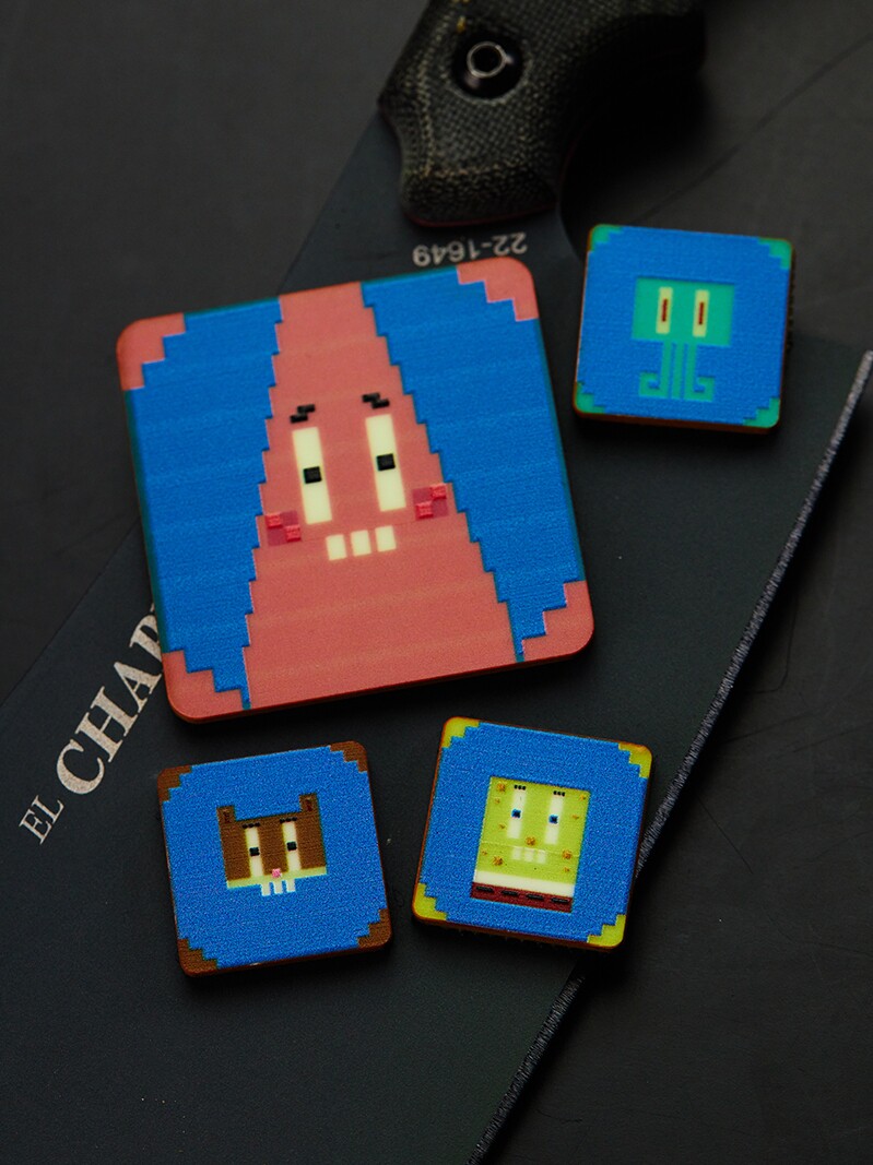 IRON TRIANGLE BEECHBURG VELCRO 세트 SPONGEBOB SQUAREPANTS 세트 사기 배지 맞춤형 완장 200 세트 한정