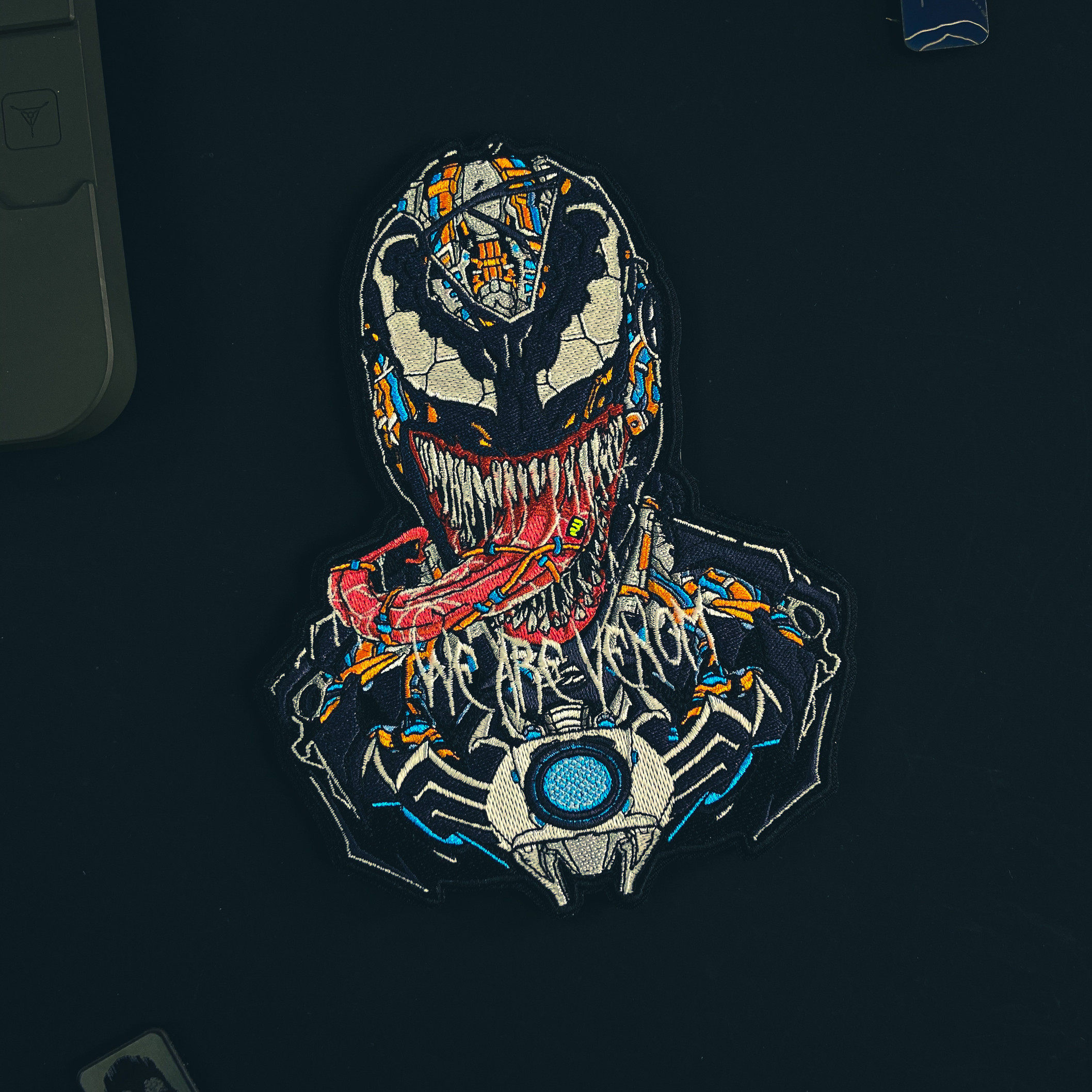 IMPORTED FRENCH MECH-X VENOM MORALE CHAPTER TACTICAL VELCRO BLACK SYMBIOTE