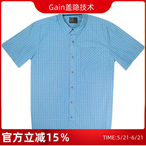 马盖普夏季格子纹短袖衬衫mag722