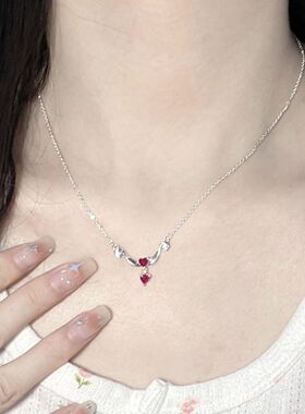 一箭倾心爱心项链女超仙甜美轻奢小众高级感气质锁骨链送女友礼物