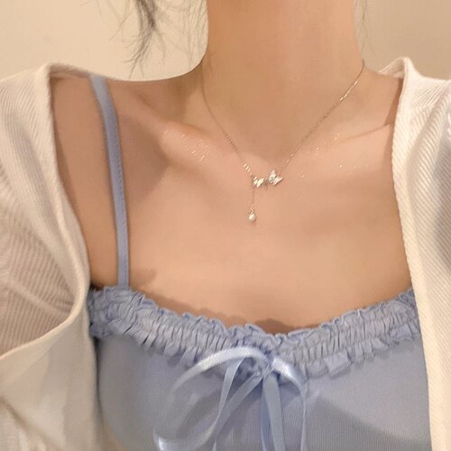 高级感蝴蝶项链女ins小众设计感冷淡风轻奢吊坠2026年新款锁骨链