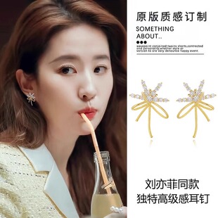 玫瑰的故事刘亦菲同款耳环复古大气蚊香盘耳夹无耳洞耳饰纯银耳钉
