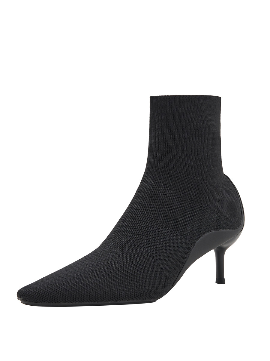 BOOTS FOR WOMEN 2024 AUTUMN AND WINTER NEW SOCK BOOTS HIGH HEEL POINTED TOE STILETTO HEEL SKINNY BOOTS SMALL HEEL FRENCH TEMPERAMENT SKINNY BOOTS