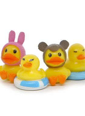 4款小清新韩版微景观2代戏水鸭子公仔超萌手办DIY百搭造景公仔