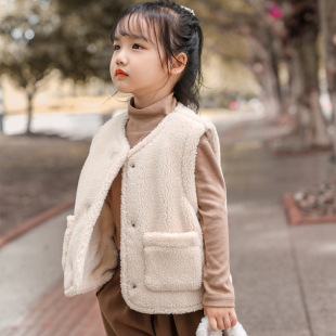 儿童马甲秋冬女童加绒洋气背心宝宝男童加厚保暖上衣时尚 马夹 韩版