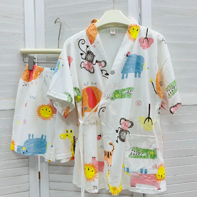 和服绑带睡衣女款夏季短袖短裤