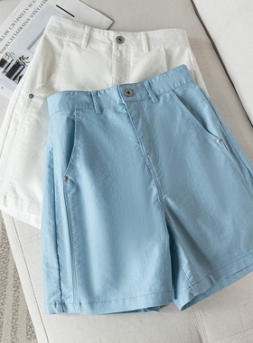 透气亲肤棉质~阔腿显瘦百搭纯色系高腰短款 秋季休闲裤女U16985